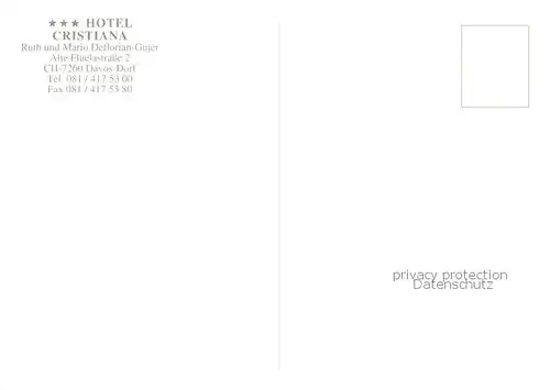 AK / Ansichtskarte Davos_Dorf_GR Hotel Cristiana Stuebli Sertig Tal  Davos_Dorf_GR