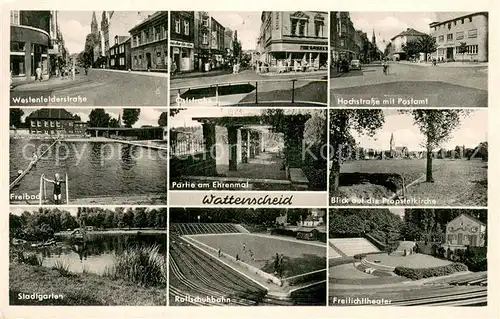AK / Ansichtskarte Wattenscheid Freibad Stadtgarten Ehrenmal Freilichttheater Wattenscheid