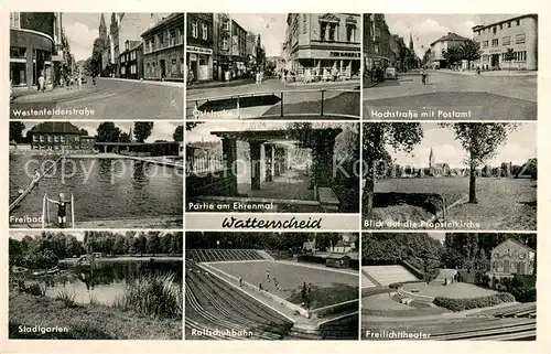 AK / Ansichtskarte Wattenscheid Freibad Stadtgarten Rollschuhbahn Ehrenmal Wattenscheid