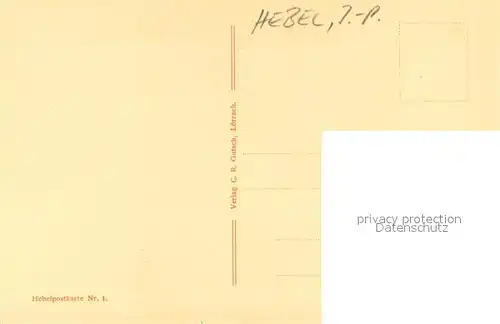 AK / Ansichtskarte Hebel_Johann_Peter Der Carfunfel Nr.1 Hebel_Johann_Peter