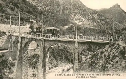 AK / Ansichtskarte Strassenbahn Ligne du Tram de Menton a Sospel 