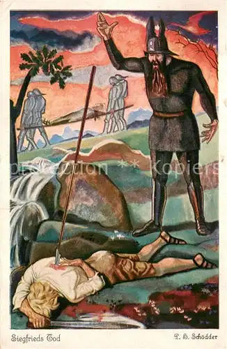 AK / Ansichtskarte Tod P.B.Schoedder Siegfrieds Tod  Tod
