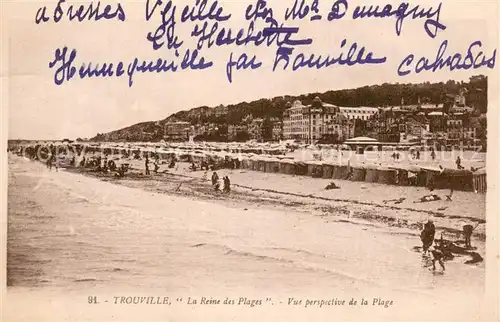 AK / Ansichtskarte Trouville sur Mer La Reine des Plages vue perspective de la plage Trouville sur Mer