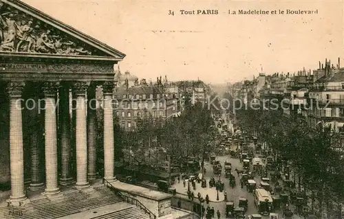 AK / Ansichtskarte Paris_75 Eglise La Madeleine et le Boulevard 