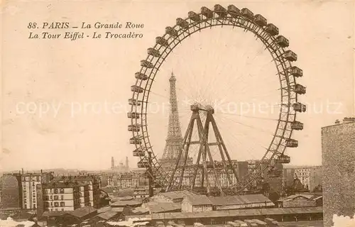 AK / Ansichtskarte Paris_75 La Grande Roue La Tour Eiffel et le Trocadero 