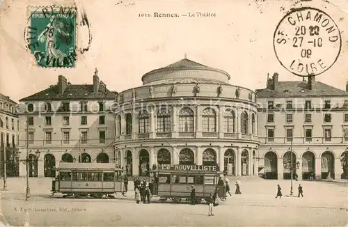 AK / Ansichtskarte Rennes_35 Theatre Tram 