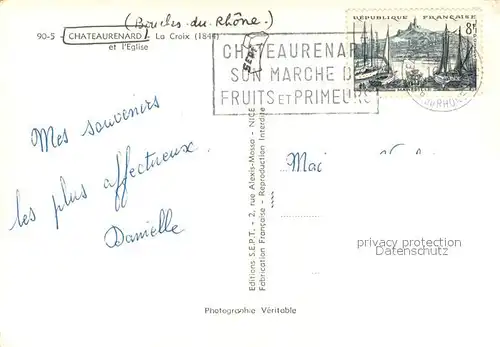 AK / Ansichtskarte Chateaurenard_Bouches du Rhone La croix et l eglise Chateaurenard