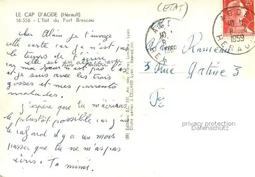 AK / Ansichtskarte Cap d_Agde Ilot du Fort Brescou vue aerienne Cap d_Agde