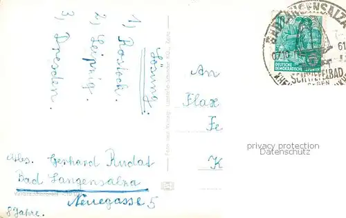 AK / Ansichtskarte Bad_Langensalza Marktkirche Rathaus Schwefelbad Klubhaus Bad_Langensalza