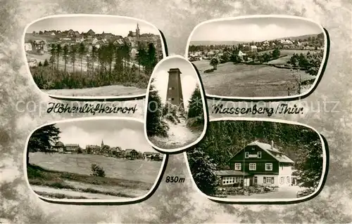 AK / Ansichtskarte Masserberg Panorama Aussichtsturm Hotel Gaststaette Masserberg
