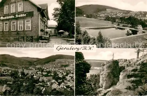 AK / Ansichtskarte Geraberg Gaststaette Freibad Panorama Felsen Landschaft Geraberg