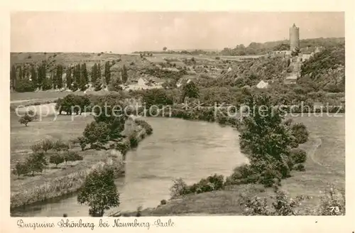 AK / Ansichtskarte Naumburg__Saale Landschaftspanorama Saale Burgruine Schoenburg 