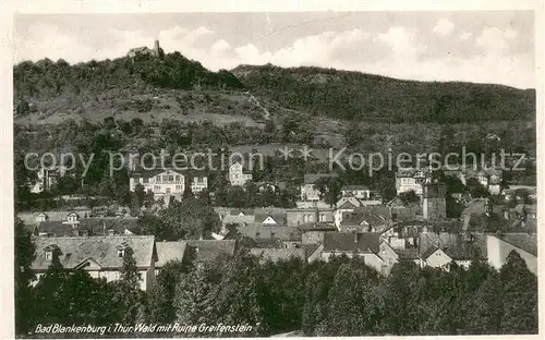 AK / Ansichtskarte Bad_Blankenburg Stadtpanorama mit Blick auf Ruine Greifenstein Bad_Blankenburg