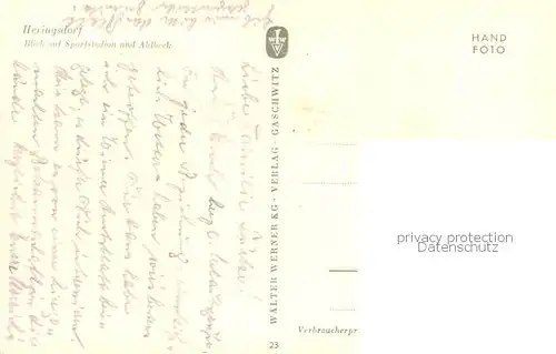 AK / Ansichtskarte Heringsdorf_Ostseebad_Usedom Blick auf Sportstadion und Ahlbeck Heringsdorf_Ostseebad