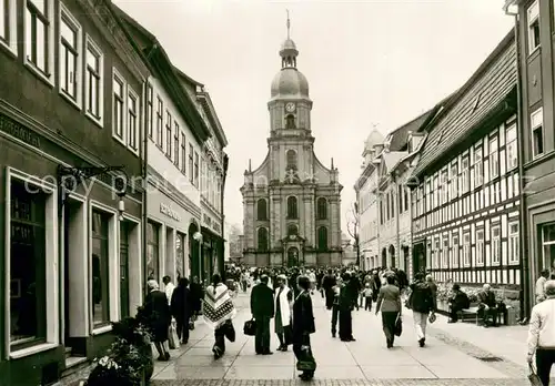 AK / Ansichtskarte Suhl_Thueringer_Wald Steinweg und ev Kirche zum hl Kreuz Suhl_Thueringer_Wald