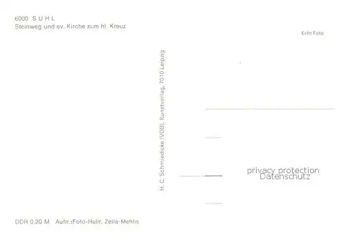 AK / Ansichtskarte Suhl_Thueringer_Wald Steinweg und ev Kirche zum hl Kreuz Suhl_Thueringer_Wald