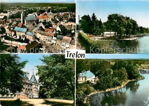 AK / Ansichtskarte Trelon Vue dEnsemble Etang de Hayon Chateau du Prince de Merode Les Pecheurs Trelon