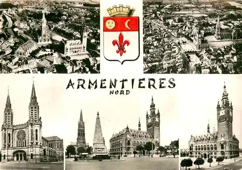 AK / Ansichtskarte Armentieres_59 Vue aerienne Eglise Chateau 