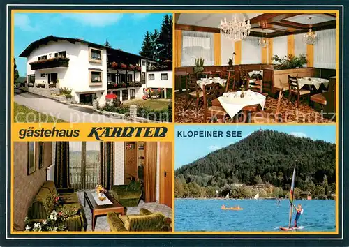 AK / Ansichtskarte Unterburg_Klopeinersee Gaestehaus Kaernten Gastraeume Seepartie Unterburg Klopeinersee