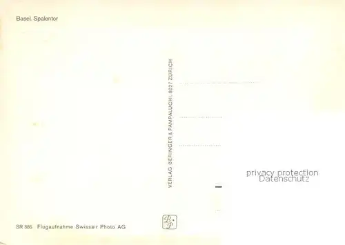 AK / Ansichtskarte Basel_BS Spalentor Fliegeraufnahme Basel_BS