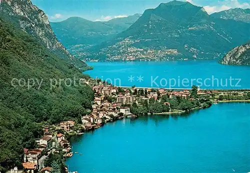 AK / Ansichtskarte Melide_Lago_di_Lugano Fliegeraufnahme Melide_Lago_di_Lugano