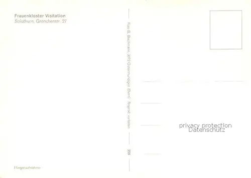 AK / Ansichtskarte Solothurn Frauenkloster Visitation Solothurn