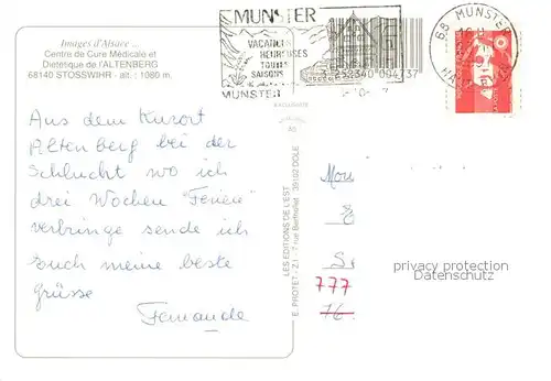 AK / Ansichtskarte Stossweier_Stosswhir_Alsace Centre de Cure Medicale et Dietetique de lAltenberg Vue aerienne 