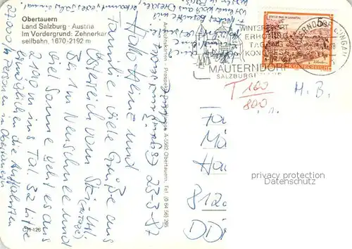 AK / Ansichtskarte Obertauern_AT Zehnerkar Seilbahn Panorama 