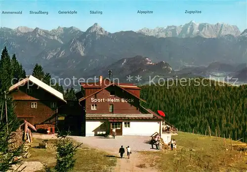 AK / Ansichtskarte Nesselwang Sportheim Boeck am Edelsberg Panorama Nesselwang