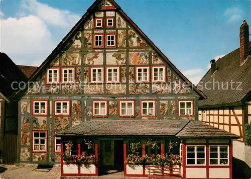 AK / Ansichtskarte Schwalenberg Gasthof Kuenstlerklause Fassadenmalerei von Friedrich Eicke Schwalenberg