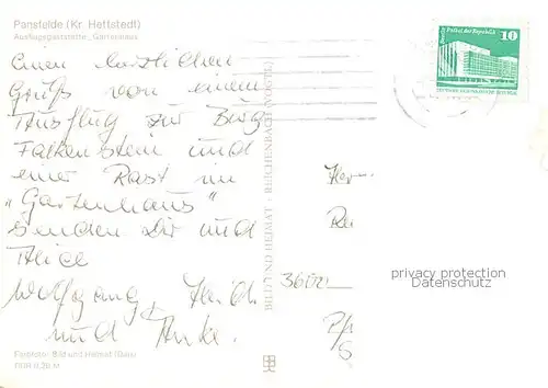 AK / Ansichtskarte Pansfelde Ausflugsgaststaette HOG Gartenhaus Gastraeume Pansfelde