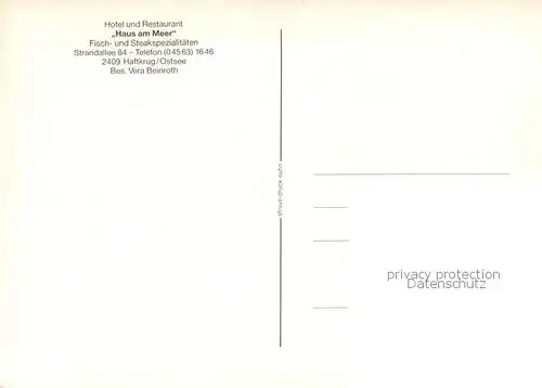 AK / Ansichtskarte Haffkrug_Ostseebad Hotel und Restaurant Haus am Meer Gastraeume Haffkrug_Ostseebad