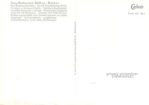 AK / Ansichtskarte Braechen Berg Restaurant Stoelting Panorama Gastraum Braechen