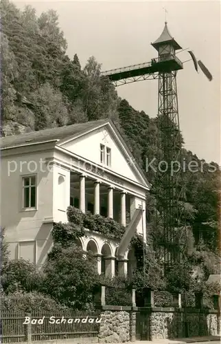 AK / Ansichtskarte Bad_Schandau Kath. Kirche Personenaufzug Handabzug Bad_Schandau