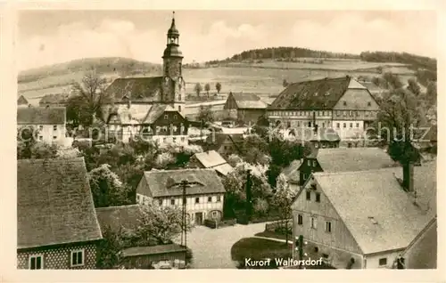 AK / Ansichtskarte Waltersdorf_Zittau Ortsansicht mit Kirche Kurort Waltersdorf Zittau