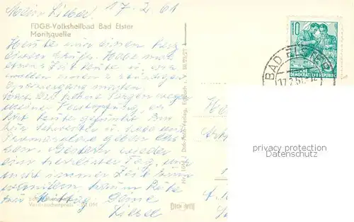 AK / Ansichtskarte Bad_Elster FDGB Volksheilbad Moritzquelle im Winter Bad_Elster