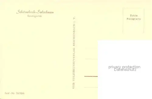AK / Ansichtskarte Schoenebeck_Salzelmen Rosengarten Turm Schoenebeck Salzelmen