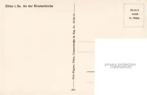 AK / Ansichtskarte Zittau Ortsmotiv mit Klosterkirche Zittau