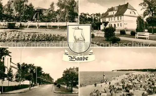 AK / Ansichtskarte Baabe_Ostseebad_Ruegen Musikpavillon Promenade Strandleben Kurverwaltung Baabe_Ostseebad_Ruegen