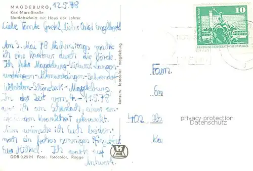 AK / Ansichtskarte Magdeburg Karl Marx Strasse mit Haus der Lehrer Magdeburg
