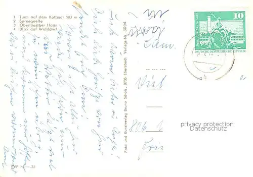 AK / Ansichtskarte Walddorf_Sachsen Turm auf dem Kottmar Spreequelle Oberlausitzer Haus Ortsansicht Walddorf Sachsen