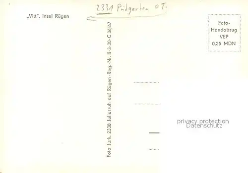 AK / Ansichtskarte Vitt_Ruegen Teilansicht mit Steilkueste Vitt_Ruegen