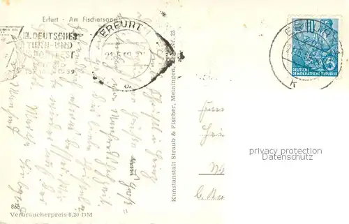 AK / Ansichtskarte Erfurt Am Fischersand Erfurt