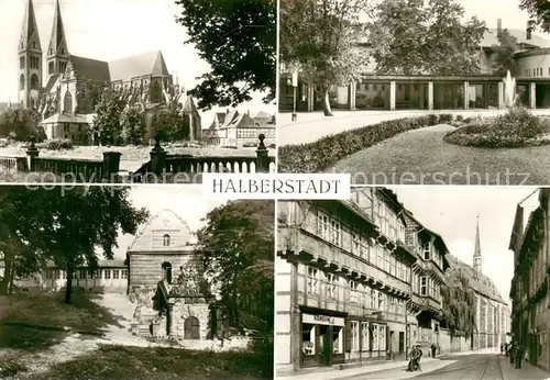 AK / Ansichtskarte Halberstadt Dom von Suedwesten mit Gleimhaus Volkstheater Jagdschloesschen Spiegelsberge Dominikanerstrasse mit Katharinenkirche Halberstadt