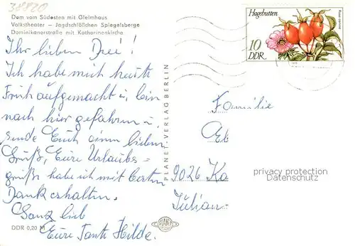 AK / Ansichtskarte Halberstadt Dom von Suedwesten mit Gleimhaus Volkstheater Jagdschloesschen Spiegelsberge Dominikanerstrasse mit Katharinenkirche Halberstadt