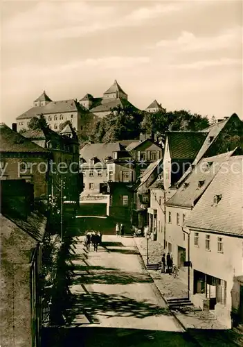 AK / Ansichtskarte Augustusburg Strassenpartie Die Augustusburg Augustusburg