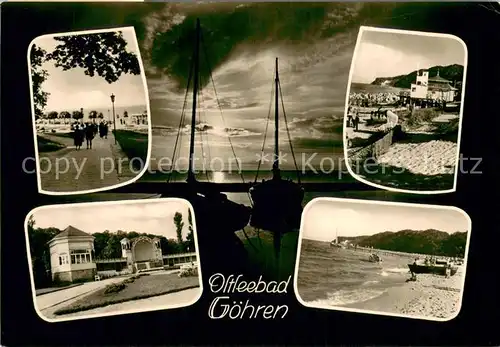 AK / Ansichtskarte Goehren_Ruegen Teilansichten Strand Promenade Goehren Ruegen