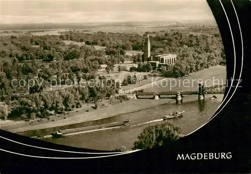 AK / Ansichtskarte Magdeburg_Elbe Blick vom Dom auf den Kulturpark Rotehorn 