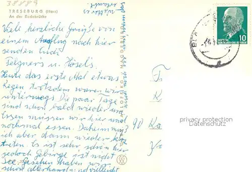 AK / Ansichtskarte Treseburg_Harz An der Bodebruecke Treseburg Harz