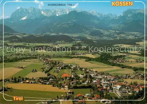 AK / Ansichtskarte Koessen_Tirol Fliegeraufnahme mit Kaisergebirge Koessen Tirol